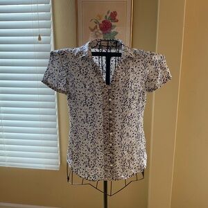 Coldwater Creek Floral Short Sleeve Blouse